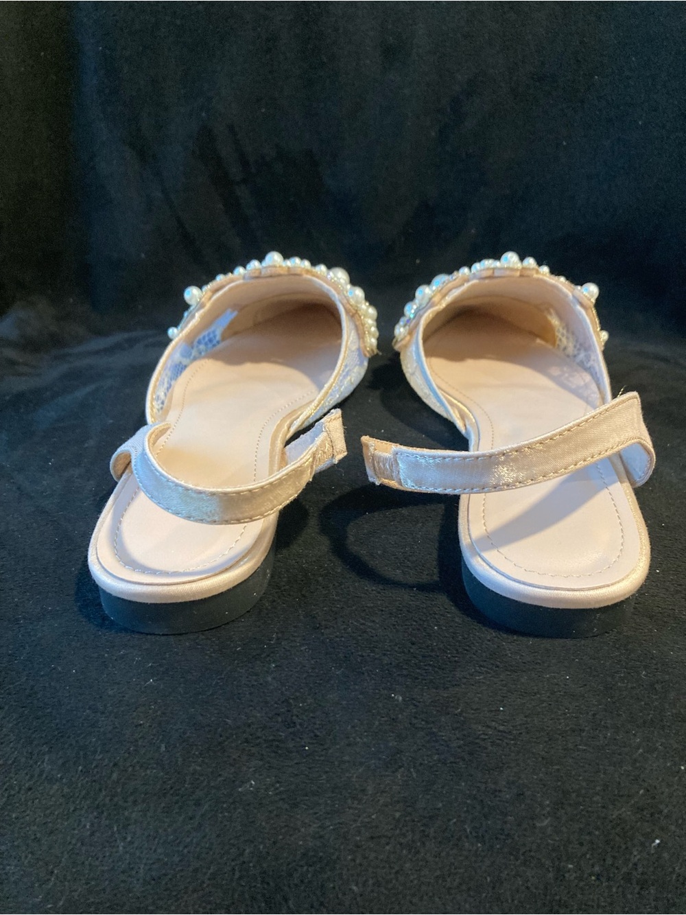 Embellished Pearl Pointed Slingback Flats - Picture 3 of 5